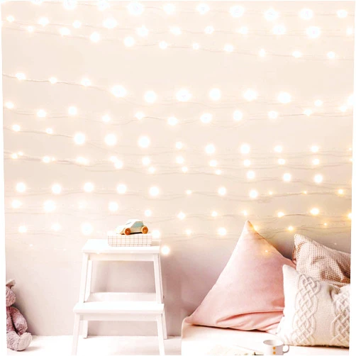 Minetom USB Fairy String Lights with Switch and Power Adapter, 66 Feet 200 Led Firefly Lights for Bedroom Wall Ceiling Christmas Tree Wreath Craft Wedding Party Decoration, Warm White