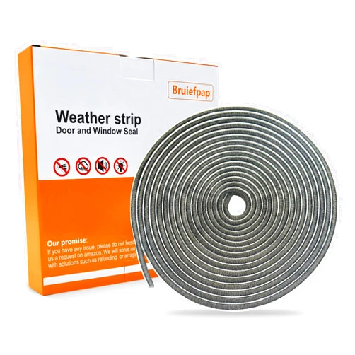 Bruiefpap 39.4FT Brush Weather Stripping, Neat Pile Self Adhesive Seal Strip for Windows and Door, Weatherstrip for Soundproofing, Windproof, Dustproof, Stronger Stickiness, 0.35'' Wide x 0.35'' Thick, Grey