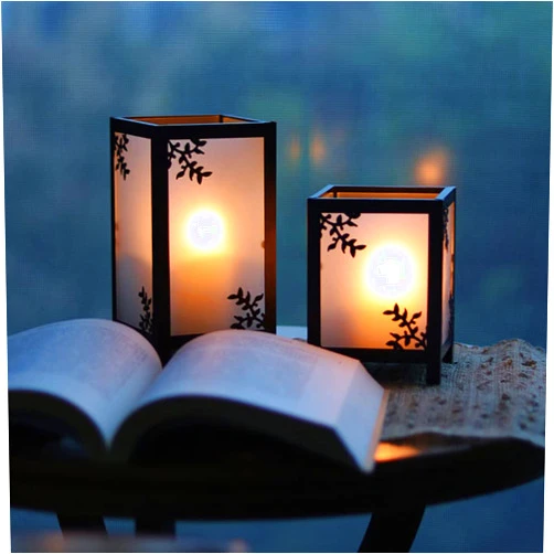 OSALADI Kerosene Desktop Chinese Shade Candle for Vintage Style Cover Glass Center Decorative Japanese Kitchen Tea Decoration Oil Chimney Led Light Decor Replacement Bedroom Tall Holder