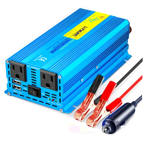LVYUAN 1000 Watt Pure Sine Wave Power Inverter 12V DC to 110V/120V AC Converter with 2 sockets and USB Port for Car Truck Family Solar System,RV, Truck,Road Trip & Emergency