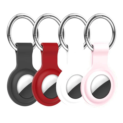HATALKIN AirTag Holder AirTag Case Keychain Air Tag Holder, Silicone AirTags Key Ring Cases Tags Chain Apple GPS Item iTag Finders Accessories 4 Pack