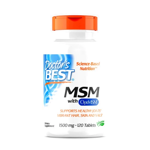 Doctor's Best MSM with OptiMSM, Non-GMO, Gluten Free, Joint Support, 1500 mg, 120 Tablets (DRB-00097)