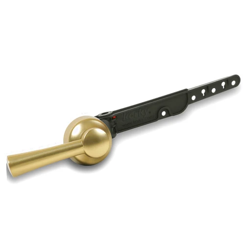 Korky 6094BP StrongARM Tank Lever, Universal to Fit Front Angled Side Left and Right Mount Toilets, Brushed Gold, Simple Style