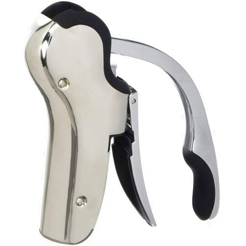 KEISSCO Stainless Steel Wine Opener Compact Vertical Corkscrew Wine Bottle Opener with Foil Cutter
