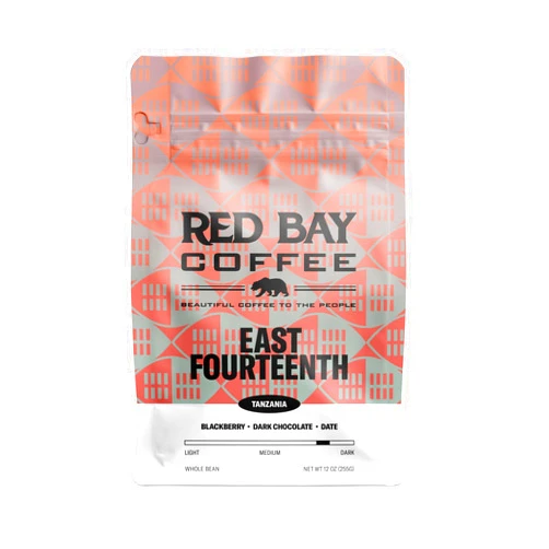 Red Bay Coffee East Fourteenth Tanzanian Coffee Beans - Whole Bean Coffee Dark Roast - Fresh Coffee Whole Bean - Single Origin Coffee Beans - 12oz Resealable Pouch of Specialty Coffee Beans