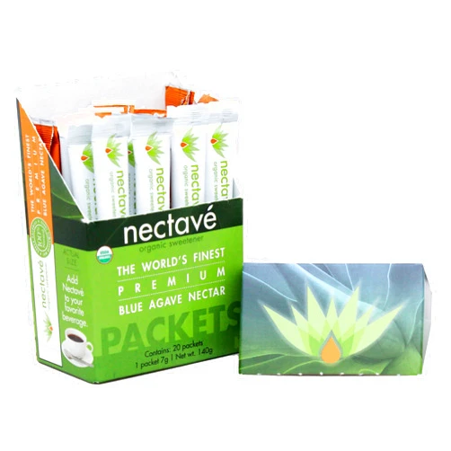 Nectave Premium Organic Blue Agave Nectar Sweetener Sticks, On The Go, 0.25 Ounce