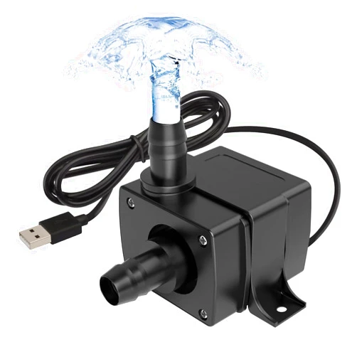 LEDGLE Mini Submersible Water Pump Quiet USB Fountain Pump, Electric Brushless Fountain Pump, Powerful Water Pumps for Aquarium Fish Tank, Pond, Fountain, Hydroponics (USB Mini Pump)