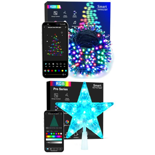 Brizled 196ft 600 LED Smart Christmas Lights + Brizled 7.5