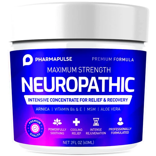 Pharmapulse Neuropathy Nerve Therapy & Relief Cream - Maximum Strength Relief Cream for Foot, Hands, Legs, Toes Includes Arnica, Vitamin B6, Aloe Vera, MSM - Scientifically Developed for Effective Relief 8oz