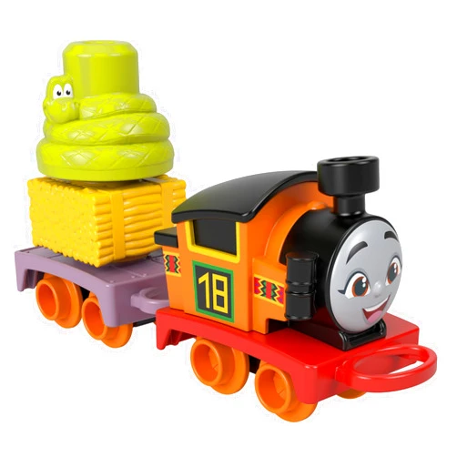 Thomas & Friends Toddler Toy My First Nia Push-Along Train with Stacking Cargo for Kids Ages 18+ Months