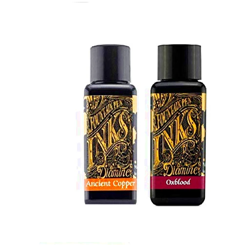 Diamine Fountain Pen Ink 30ml Oxblood & Ancient Copper - 2 Pack