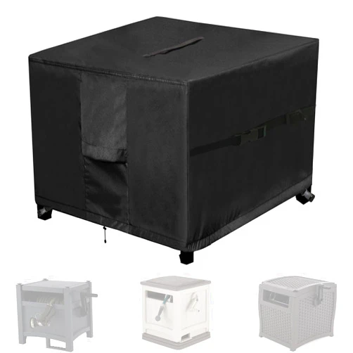 Bethshaya Garden Hose Reel Cart Cover, Hose Storage Box Cover, Outdoor/Indoor Use, Large, Black (Hose Storage Box Cover)