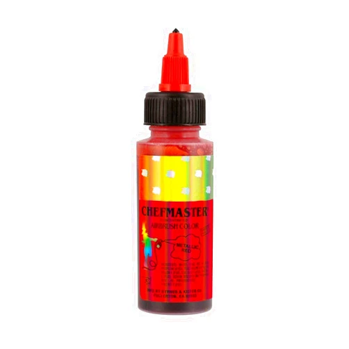 Chefmaster Airbrush Food Color 2 Ounce - Metallic Red