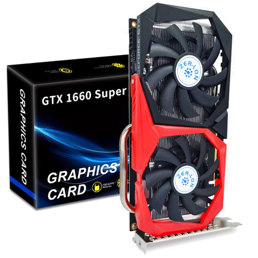 ZER-LON GeForce GTX 1660 Super 6GB Graphics Cards, GDRR6 192Bit PCIE 3.0X16 Computer Gaming Gpu, Dual Freeze Fans Video Card with HDMI/DP/DVI Ports Support 4K and 8K HD