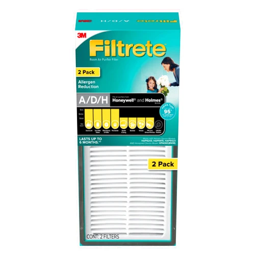 Filtrete Allergen Reduction True HEPA Room Air Purifier Filter, 2 Pack, Size 9.96 in. x 4.69 in., Works with Filtrete FAP-TT-ADH device
