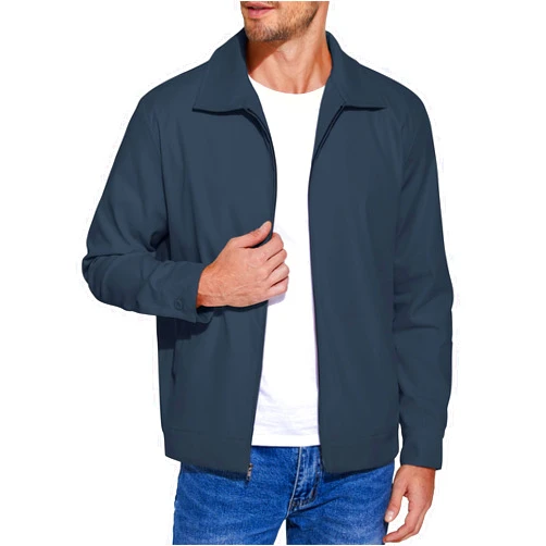 COOFANDY Men's Lightweight Zip Up Jackets Cotton Eisenhower Jacket Casual Work Golf Outwear