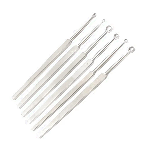 DDP Fox Dermal CURETTES Dermatology 1MM-6MM ENT 6 PCS Stainless Steel Instruments