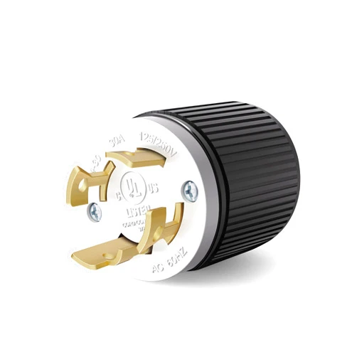 ENERLITES NEMA L14-30P Locking Plug Connector for Generator, Twist Lock Male Plug, 30 Amp, 125/250 Volt ,3 Pole, 4 Wire Grounding, Industrial Grade Heavy Duty, UL Listed, 66470-BK, Black