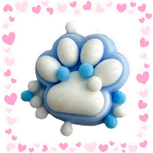 Generic Big Cat Paw Squishy Toys for Stress Relief, Handmade Cat Paw Squeeze Toys, Cat Paw Squeeze Toys, Cute Soft Cat Paw Toys Stress Relieving Toys (Blue)