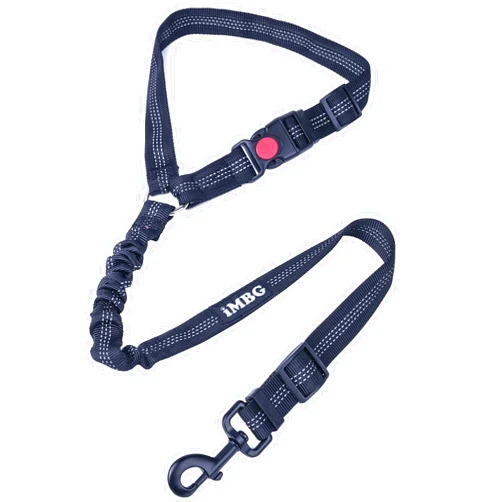 iMBG Dog Seat Belts for Car, Adjustable Nylon Restraint Car Seat Belt for Dog, Strong Dog Car Safety Harness with Elastic Bungee Buffer, 360 Degree Swivel Attach Won't Twist