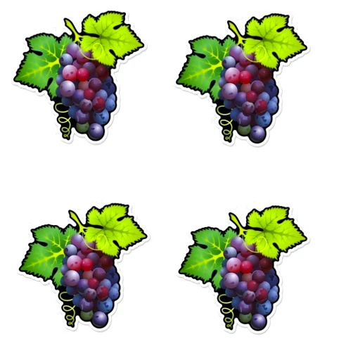 Altok Graphics Pack of 4-3 Inch Stickers - Purple Grapes- Vinyl Sticker Waterproof Decal - Sticker Graphic Decal