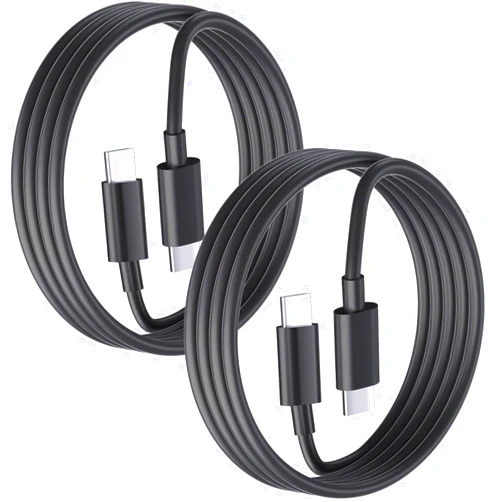 Foseener USB C to USB C Cable, 6ft, Black, 2 Pack