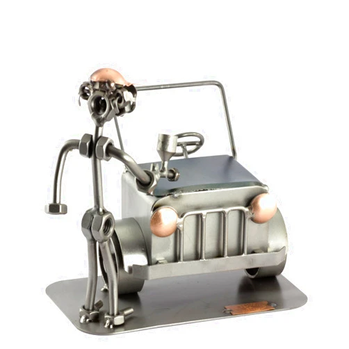 Steelman24 Auto Body Painter Sculpture Nuts and Bolts Handmade Ornaments Made in Germany Metal Figurine