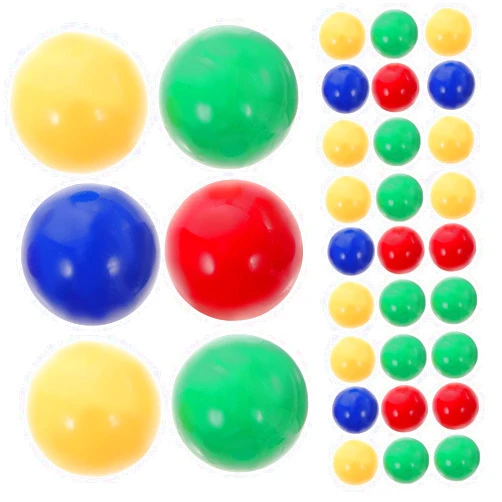 DRESSOOS 48 Coloured Solid Ball Children's Marbles Balls Toy Chinese Lady Game Replacement Balls Coloured Play Ball Made of Plastic Marble Toddler Small Plastic