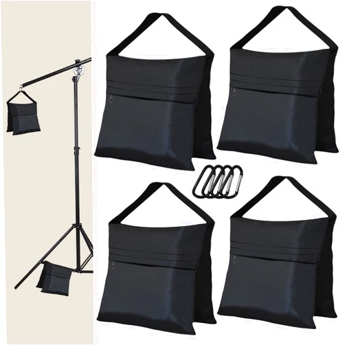 Eurmax USA Photography Sand Weight Bags Heavy Duty Saddlebags for Photography Video Equipments, Backdrop Stand, Light Stand,Photo Tripod, Canopy Tent, Umbrella Base, Fishing Chair,Picnic Table 4-Pack