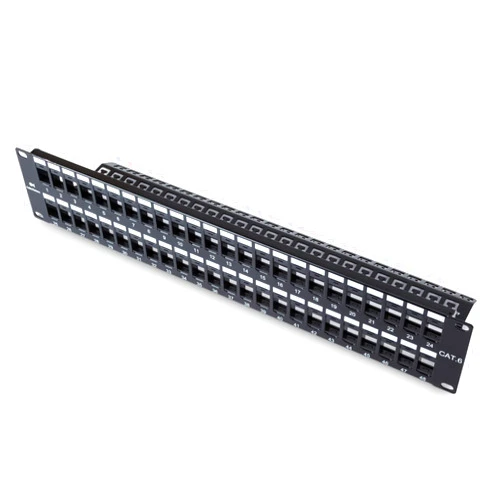 Cable Matters Rackmount or Wall Mount 2U 48 Port Keystone Patch Panel with Cable Management and Support Bar, 19-inch Blank Patch Panel for Keystone Jacks