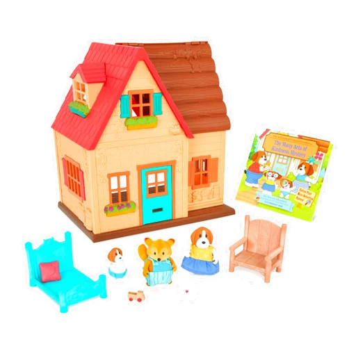 Li'l Woodzeez Lil Woodzeez-Animal Figurine Playset – Doll House – Miniature Cottage – Furniture & Storybook – 3 Years +