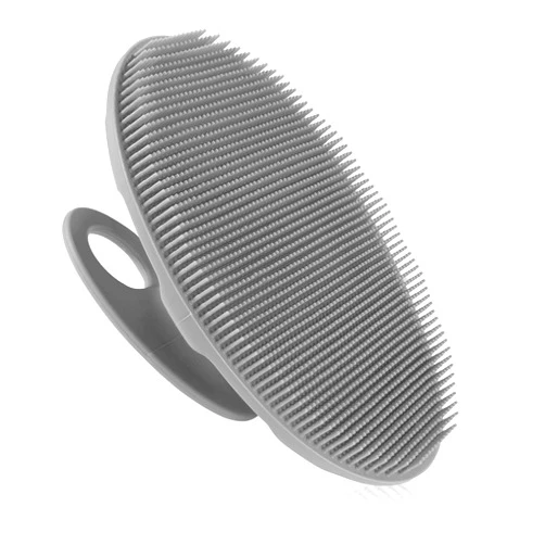 INNERNEED Soft Silicone Body Cleansing Brush Shower Scrubber, Gentle Exfoliating and Massage for all Kinds of Skin (Gray)