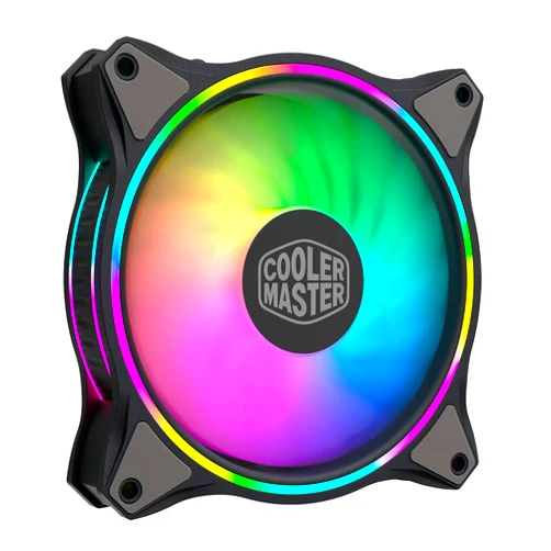 Cooler Master MasterFan MF140 Halo Fan, Duo-Ring ARGB Customizable Lighting, 140mm PWM Static Pressure, ARGB Header Extender For PC Case, Liquid and Air Cooler (MFL-B4DN-15NPA-R1),Black