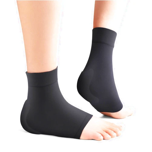 Promifun Achilles Tendon Heel Protector - Compression Padded Sleeve Socks - Promifun Premium Gel Heel Socks for Haglunds Bump, Bursitis, Tendonitis & Tenderness - 1 Pair - Regular Size