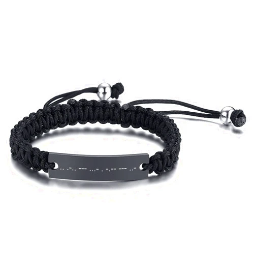 MPRAINBOW Custom Personalized Morse Code Bracelet - Adjustable Handmade Braided Bracelet Secrect Message for Men Women Mom Dad Daughter Son Lover Friends