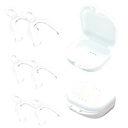 Lrked Teeth Whitening Trays 6 Pcs, BPA Free Moldable Mouth Trays with 2 Travel Storage Cases, Trimmable Mouth Trays for Teeth Grinding, Teeth Whitening, and Sports Campaign.