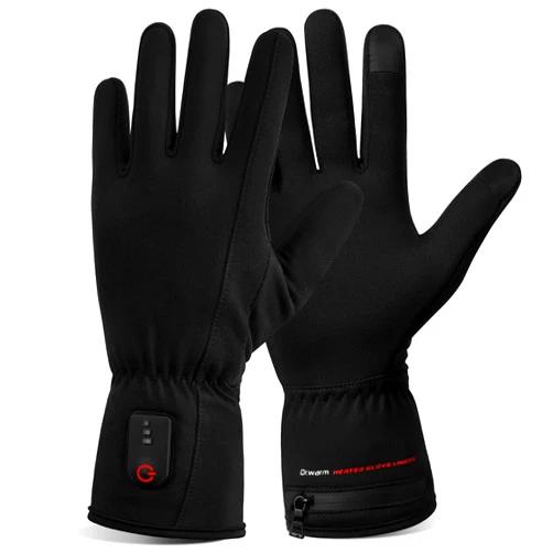 Dr.Warm Heated Glove Liners, Rechargeable Heated Gloves Electric Battery Heating Riding Ski Snowboarding Hiking Cycling Hunting Touchscreen Thin Gloves Hand Warmer
