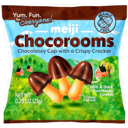 Generic Meji Chocorooms Chocolate Covered Crispy Crackers, Milk & Dark Chocolate, 0.75 oz, 24 Count