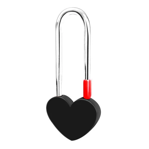 Gradleen Keyless Love Lock Single Heart Padlock,Black 3.5