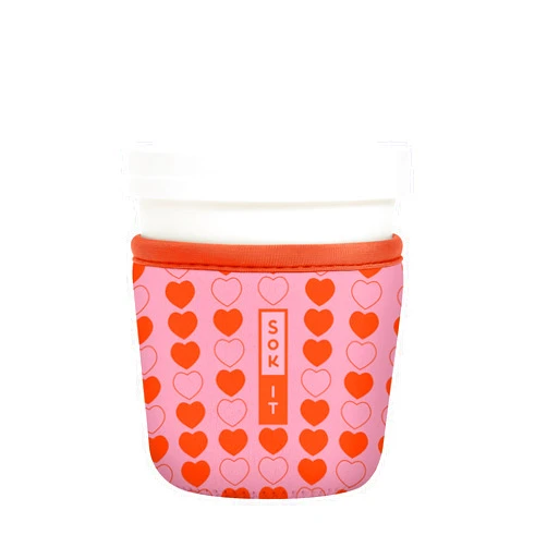 Sok It Ice Cream Sok Insulated Neoprene Cover (Sweet Hearts, Fits Tapered Ice Cream Pints)