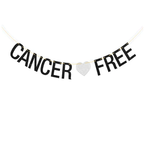 Kaakswa Cancer Free Banner, Cancer Survivor/Cancer Free Party Decoration Supplies,Cancer Theme Party Decoration Black Glitter