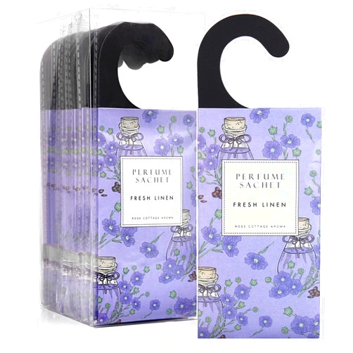 ROSE COTTAGE Large 12 Packs Fresh Linen Hanging Closet Deodorizer Air Freshener Long Lasting Scented Sachets Smell Goods for House