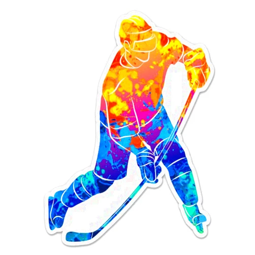 GT Graphics Express Ice Hockey Player Colorful - 3