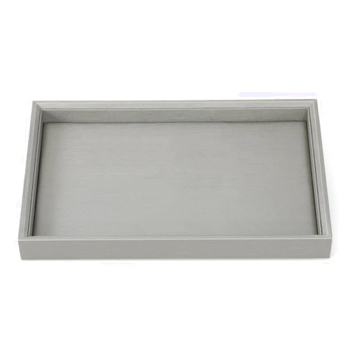 Yinbeini Jewelry Trays, Leather Tray,Luxury Grey Stackable Jewelry Trays For Necklace,Earring,Ring,Flat Jewelry Organizer For Dresser