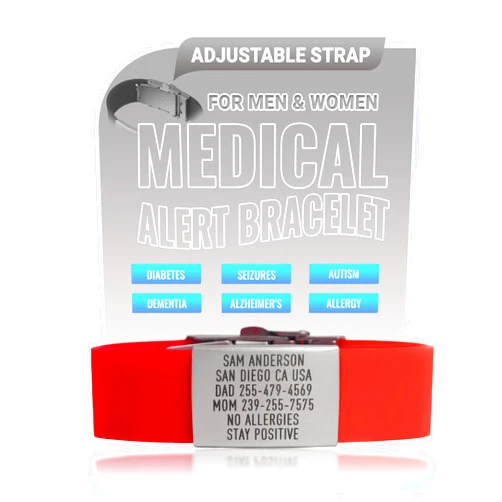 BRECK iD Personalized Medical Alert Bracelet PRO | Premium Multicolor Silicone Medical Bracelet for Men & Women | Stylish, Custom Engraved, Life-Saving Emergency Medical ID Bracelets