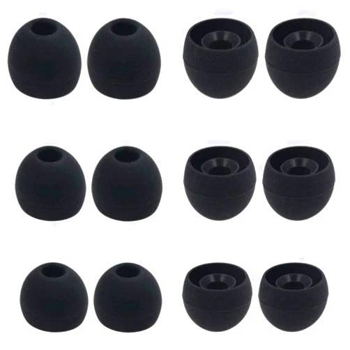 JNSA 6 Pairs Medium Size Silicone Eartips Eargels Earpads Ear Tips Gels Bud Compatible with S0NY WF 1000XM4 / 1000XM3 (Fit in The Charge Case) and Most in-Ear Headphones,M Size,Black S6PM