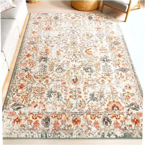 nuLOOM Performance Oriental Style Area Rug, Vintage Design, Durable, Easy to Clean, Lenore Beige, 3' x 6'