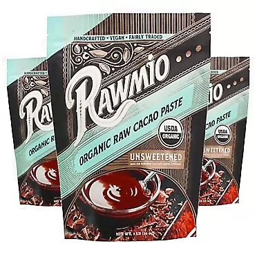 Rawmio Organic Cacao Paste, 16 oz. - Raw, Vegan, Fair Trade, Kosher - Pack of 3 16 Ounce (Pack of 3)