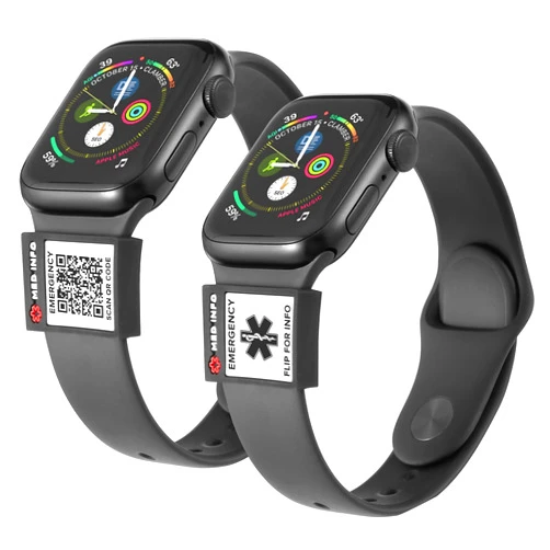 MYLUCKYTAG QR Code Medical ID Tags - Medical ID Bracelet Sleeve - Fits for Apple Watch Medical ID Band or Fitbit Medical ID Band - Medical Alert - Free Online Emergency Medical Profile