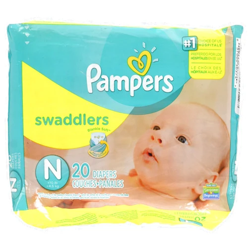 Pampers Swaddlers Diapers, Newborn (Up to 10 lbs.), 20 Count